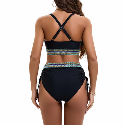 Bikini Drawstring Ribbon Sexy Bikini Split Swimsuit for Women
