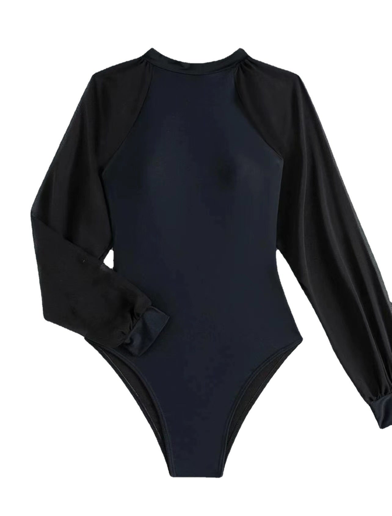 Traje de baño sexy sin espalda con mangas de encaje