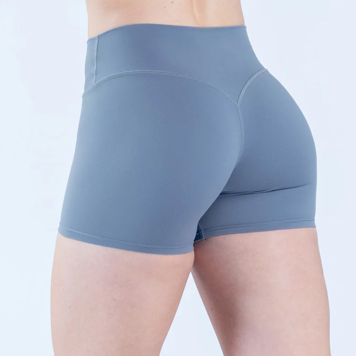 High Waist Nude Feel Belly Contracting Sexy Y Shaped Hip Lifting Outdoor Sports Running Cycling Three Point Fitness Shorts Raise