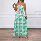 Women Floral Halter Beach Hawaii Holiday Dress XINXI