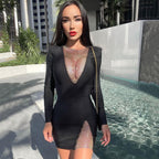 Robe Femme Printemps Automne Haute Qualité Petite Mode Sexy Moulante Jupe Sexy Soirée Manchette