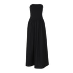 Sexy off Neck Street Loose Long Elegant Tube Top Solid Color Dress for Women LAGERFELD