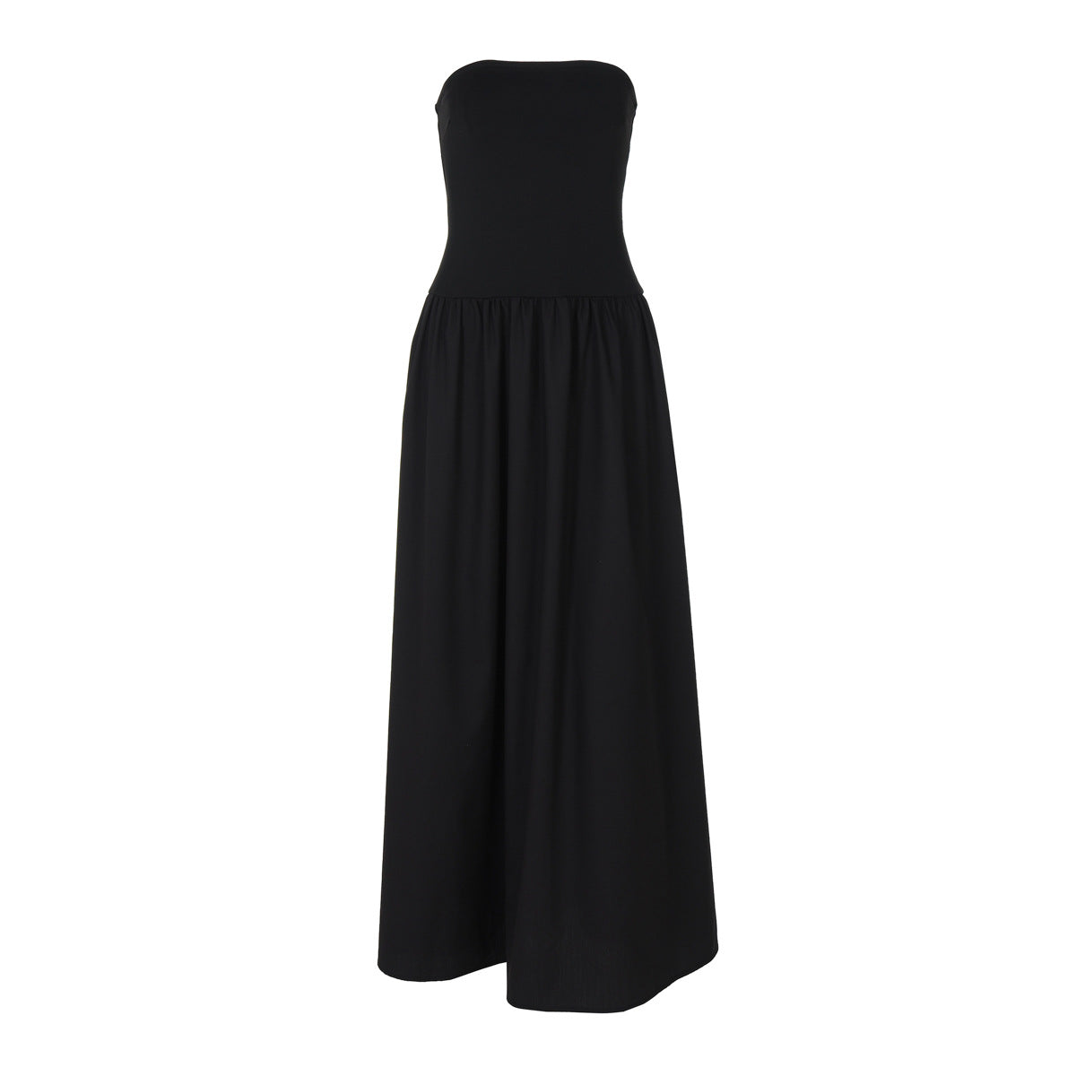Sexy off Neck Street Loose Long Elegant Tube Top Solid Color Dress for Women LAGERFELD
