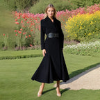 Trendy Elegance Autumn Winter Special Interest High Grade Light Luxury Collared Design Trench Coat Women Sailfish