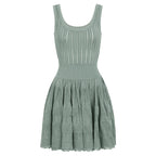 Summer Socialite Internet Celebrity Fashionable Knitted Dark Pattern Sleeveless Vest Dress Dimenssa