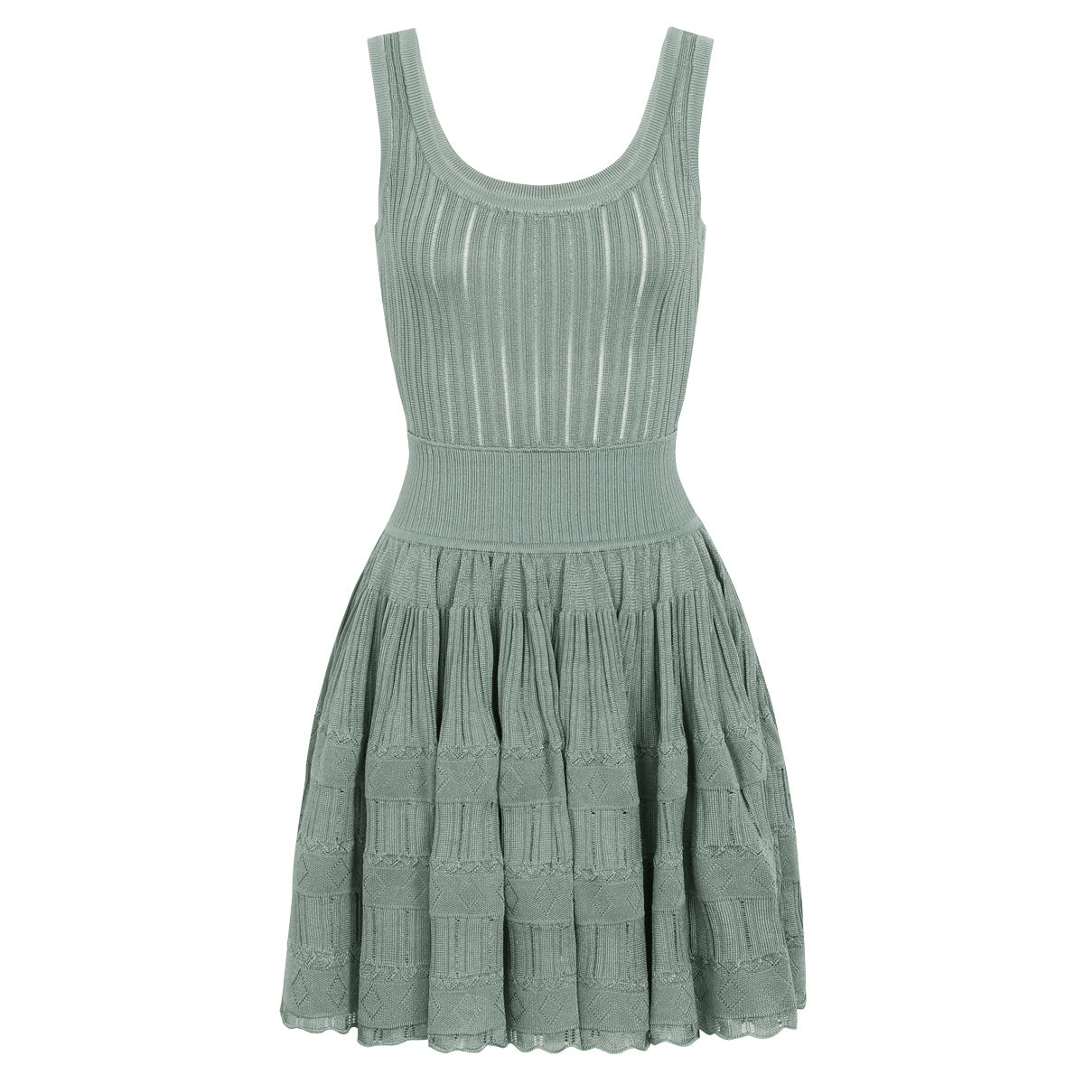 Summer Socialite Internet Celebrity Fashionable Knitted Dark Pattern Sleeveless Vest Dress Dimenssa