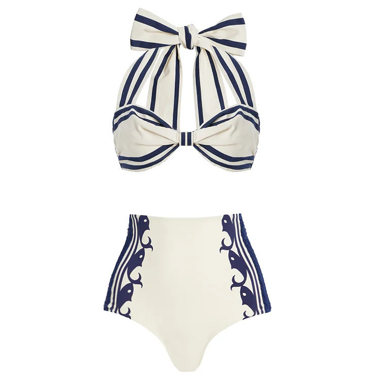 White two-piece swimsuit