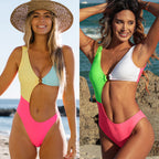Maillot de bain une pièce sexy à la mode, couleur assortie