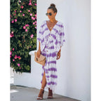 Spring Summer Lace Tie Dye Loose Dress Home Casual Dress Oyrina