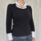 Ensemble deux pièces sexy en laine à manches longues pour femme, automne