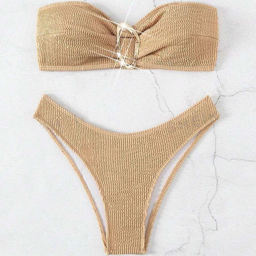 Tube Top Swimsuit Printed Sexy Bikini Women Fission Swimsuit Kaijea