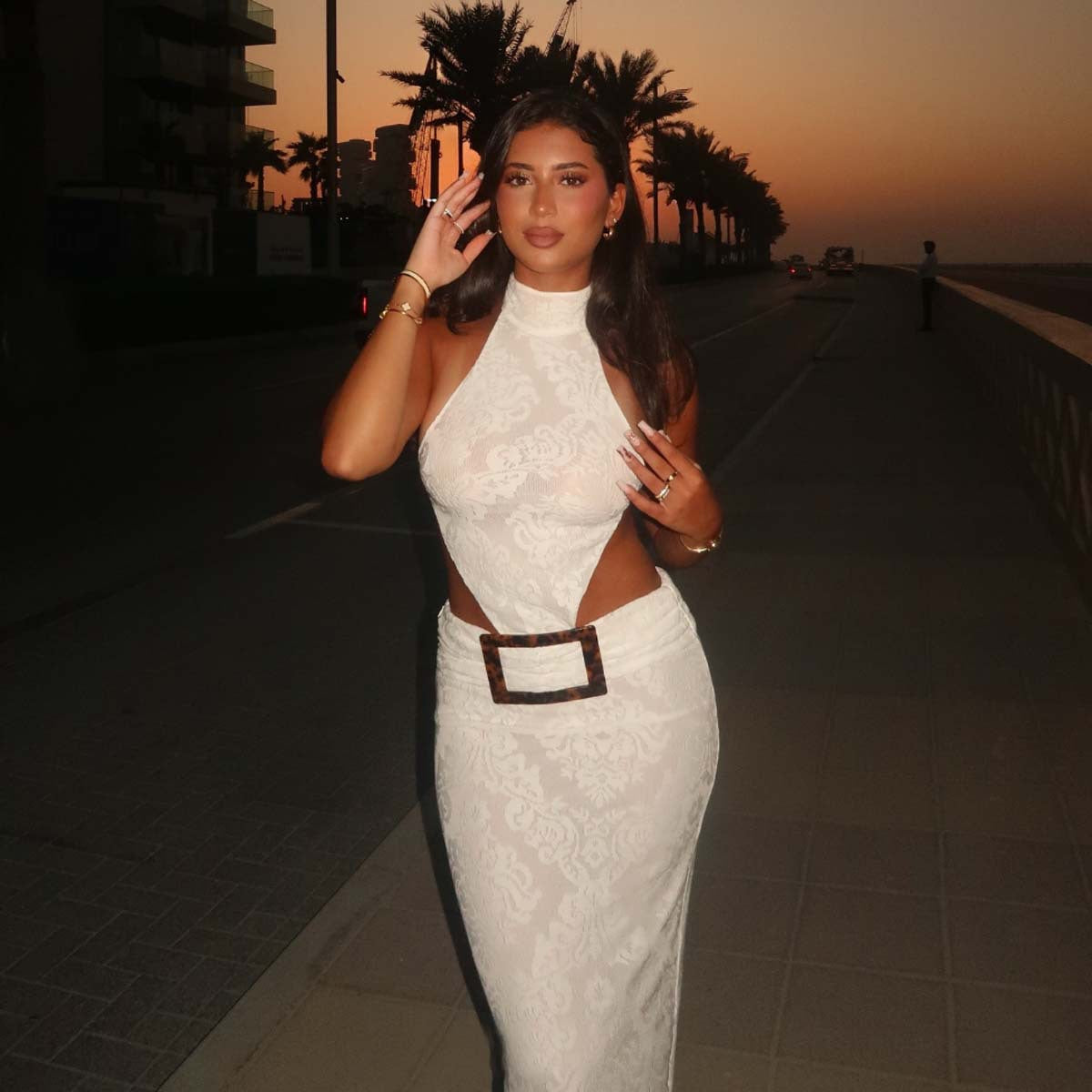 Women Elegant Halter Dress Sexy Cutout Backless Dress LAIQA