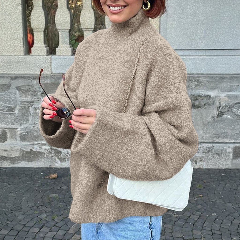 Manteau-pull décontracté en laine à manches longues pour femme, vêtements d'automne et d'hiver