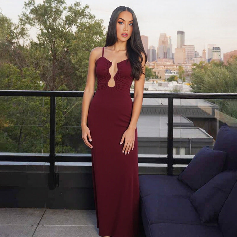 Women Clothing Sexy Cutout Slim Fit Backless Camisole Dress for Women YIMAIL