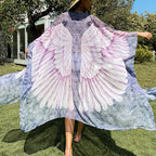 Beach Cover Up Wings Printing Wing Loose Long Long Sleeve Knitted Cardigan Sunscreen Beach Cover Up Tidee