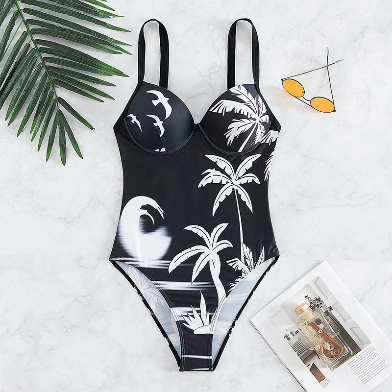 Maillot de bain une pièce imprimé pour femme, bikini sexy d'été