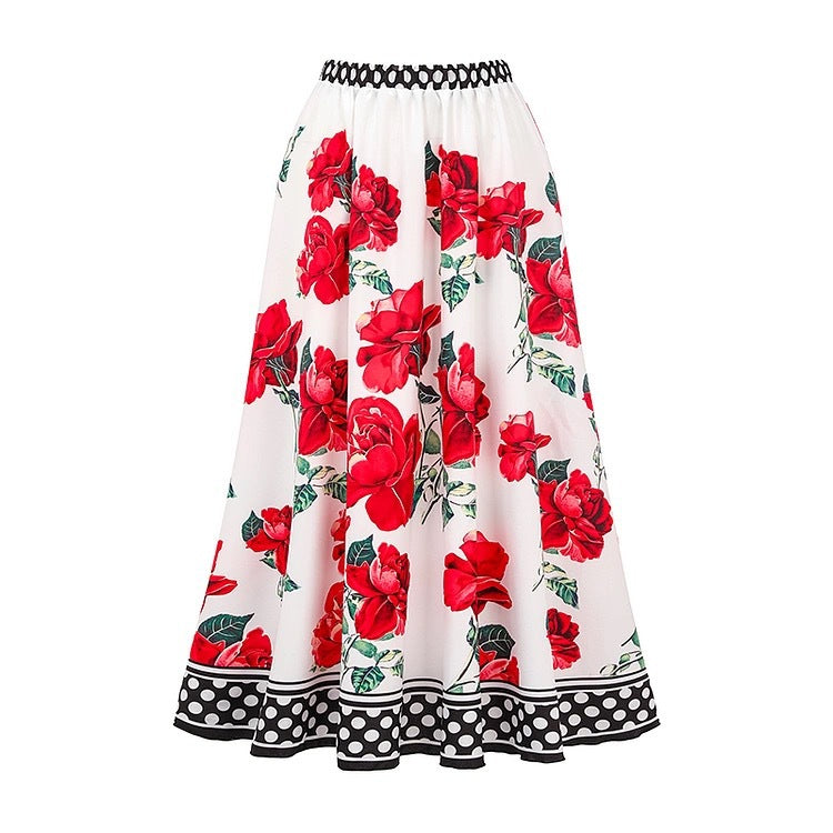 Red round Skirt