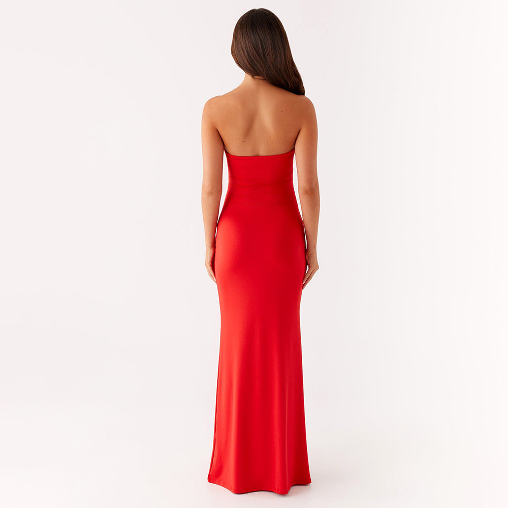 Summer Ladies Sexy Cutout Dress off Neck Metal Floral Sexy Slim Fit Maxi Dress JULISSA