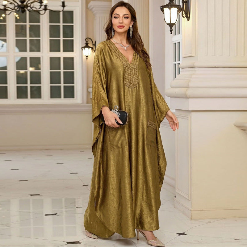 Gold Vacation Beach Coat Maxi Dress Women Loose Maxi Dress Swimsuit Blouse Sun Protective Clothing EvenStar