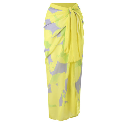 Traje de baño de una pieza sexy para mujer, falda de gasa adelgazante, traje de baño