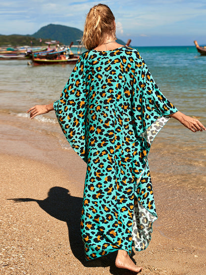 Traje de baño de playa informal con estampado de rayón para vacaciones, 2 colores
