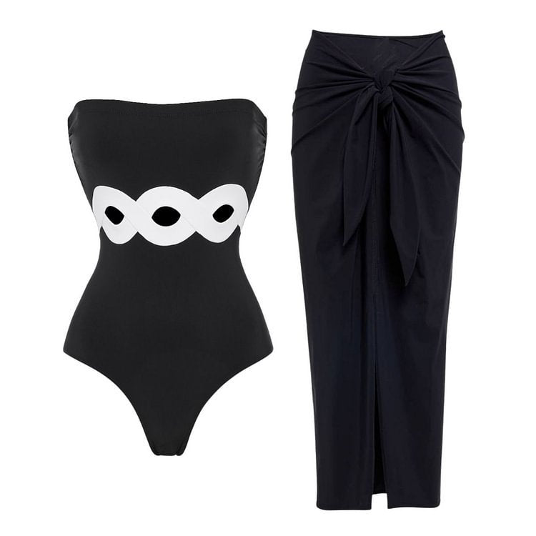 Black Tube Top Suit