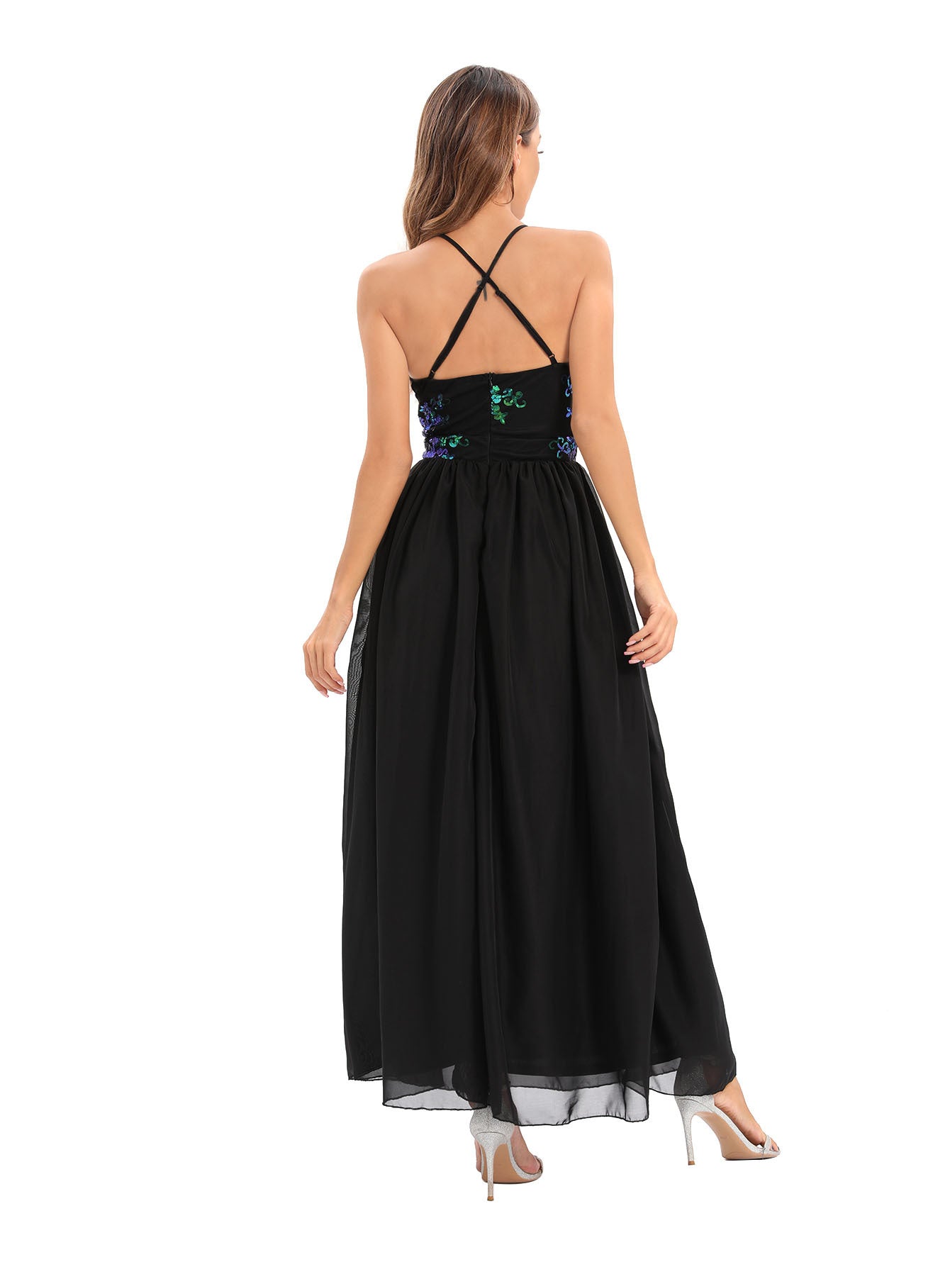 Sexy Backless Spaghetti Straps Dress Women Clothing Maxi Dress Evening Dress YAMIKA