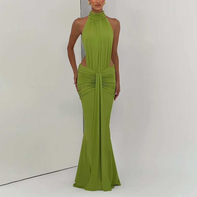 Summer High Neck Sleeveless Backless Sheath Dress for Women Ory