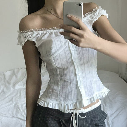Gilet sans manches sexy à épaules dénudées pour femme, idéal pour l'été.