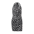 Ropa de mujer Otoño Sexy Halter Cuello Swing Personalidad Estampado de cebra Sexy Cadera Bolso Vestido Mujer