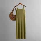 Summer Women Casual Loose Solid Color Simple Camisole Knitted Dress SEVENSUMMER