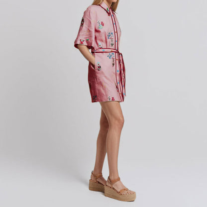 Women Clothing Casual Printing Shirt Cardigan Dress Women