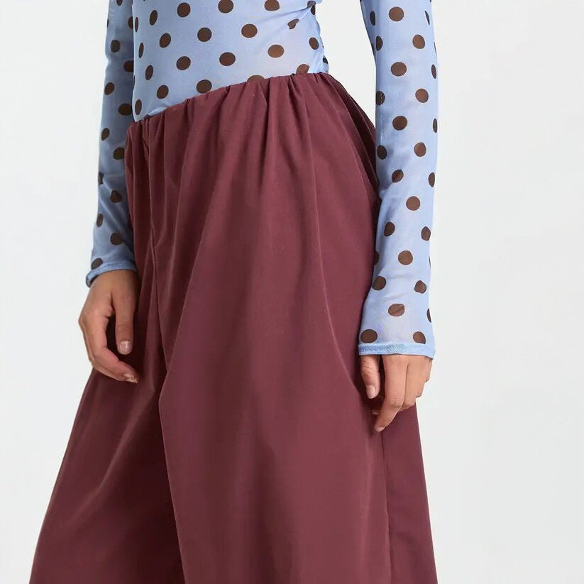 Simple Dot Mesh See through Niche Slim Fit Long Sleeve round Neck Top Bottoming Shirt Women Clothing Splendor