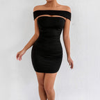 Summer Popular off Shoulder Women Hip Dress Women's Pleated Slim Fit Dress Zaya