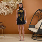 Drilling Dress Sexy Package Hip Dress Sleeveless Short for Women