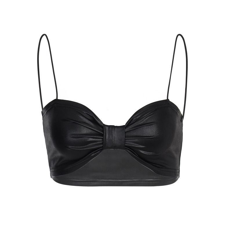 Spring Summer New Fashion Sexy Strappy Bow Vest Women Sling SaturdayNight