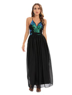 Sexy Backless Spaghetti Straps Dress Women Clothing Maxi Dress Evening Dress YAMIKA