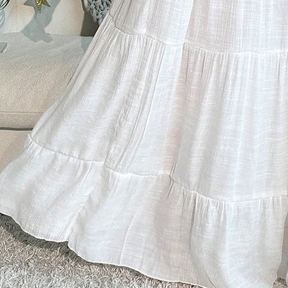 Women Casual Vacation Solid Color Pullover Bikini Swimsuit Outwear Skirt