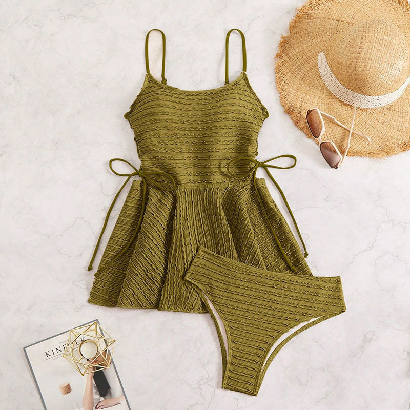 Traje de baño de dos piezas con tirantes para mujer, bikini de playa de alta calidad, conjunto de bikini de primavera
