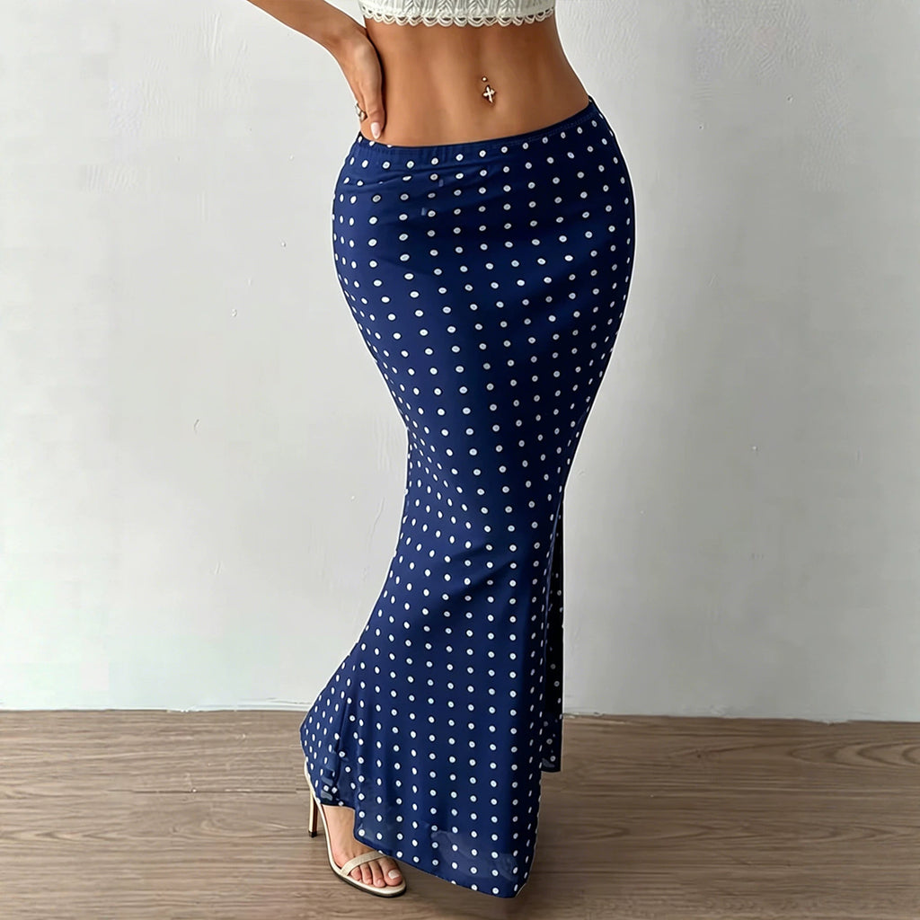 Summer Women Clothing Sexy Dot Mesh Skirt Slim Fit Sheath Skirt George