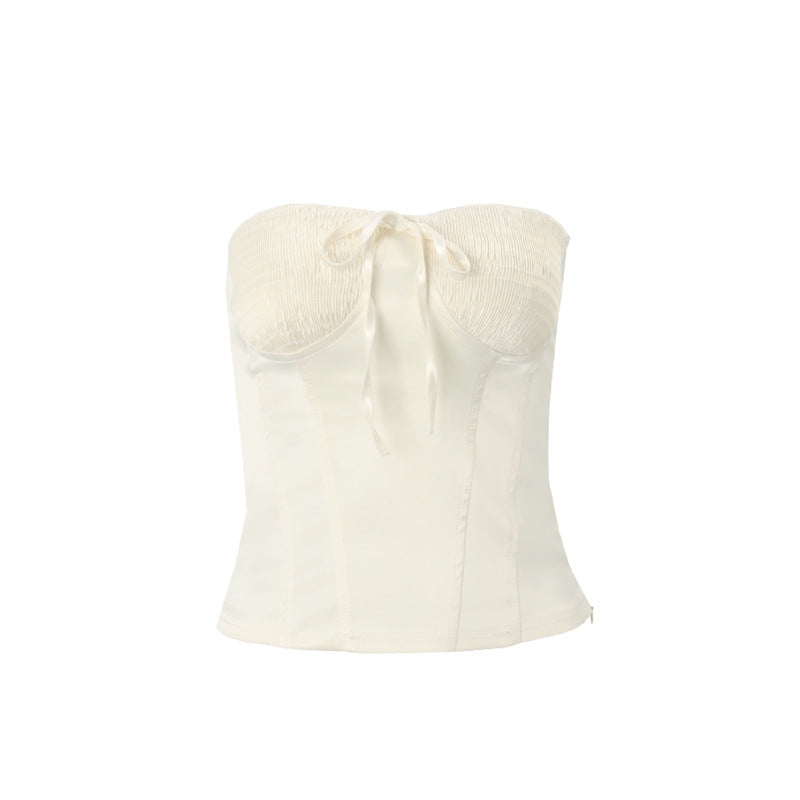 Women Clothing Summer Sexy French Sexy off Neck Wrapped Chest Vest Top for Women