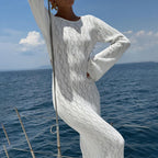 Summer Beach Dress Women Solid Color Sexy Knitted Beach Bikini Swimsuit Blouse Sun Protective Clothing