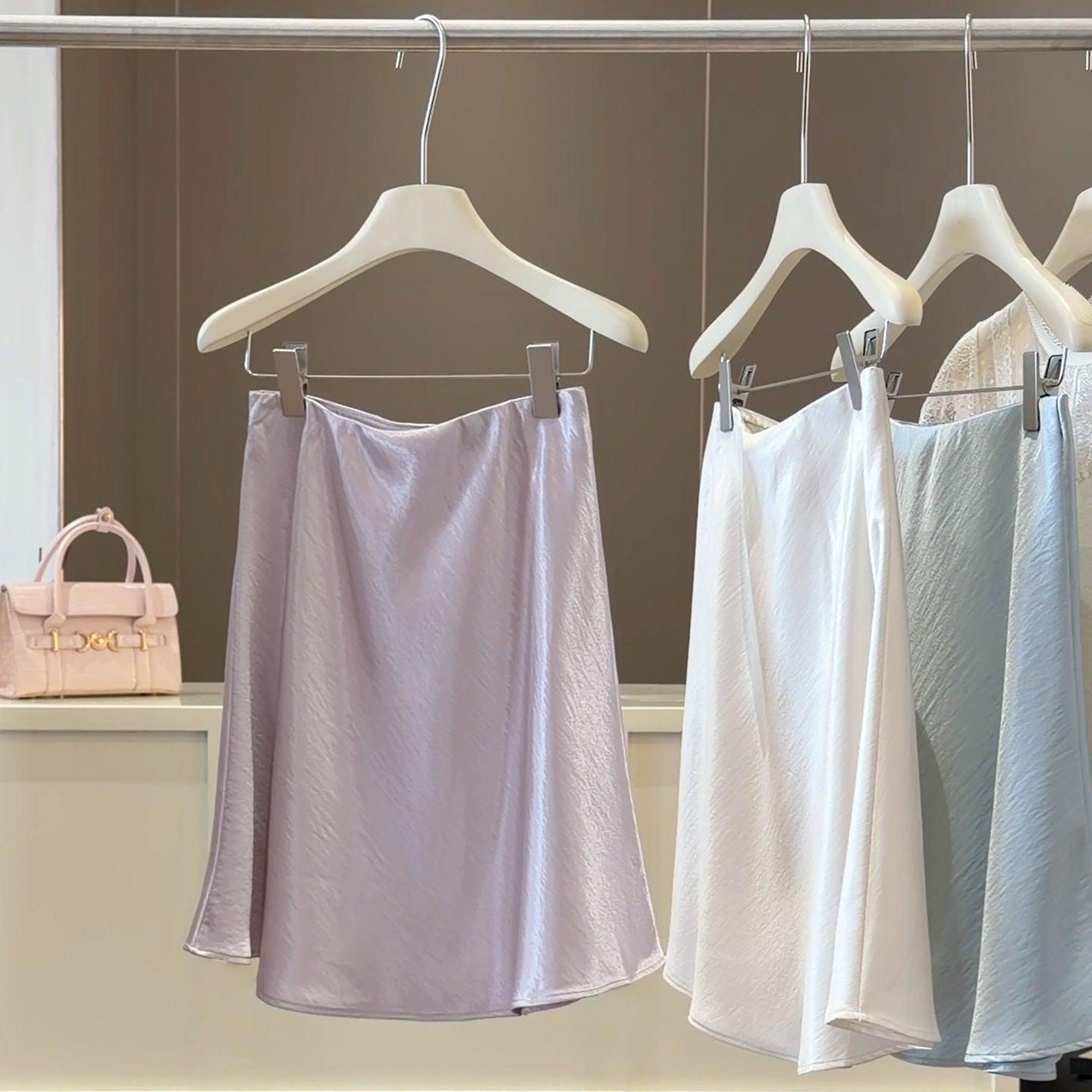 Graceful Satin Acetate Fishtail For Women Summer High Waisted Figure Flattering Draping A Line Sheath Short Skirt Sunnygrace
