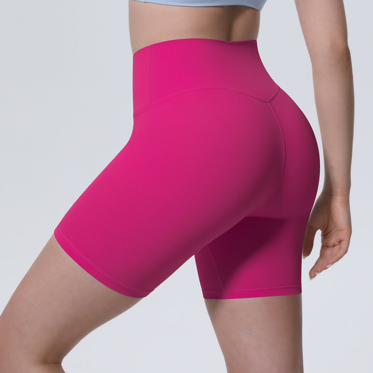 Nude Feel Yoga Pants Women High Waist Breathable Belly Contracting Fitness Shorts Peach Hip Tight Exercise Shorts NESHA