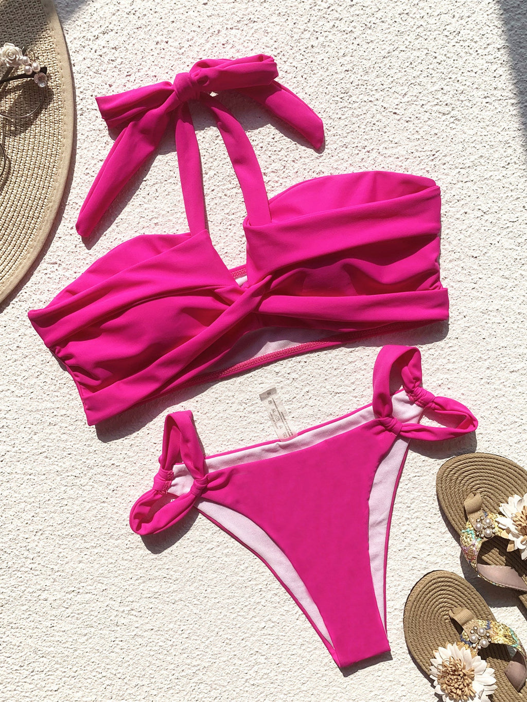 Bikini Double Bikini Solid Color Swimsuit Stitching Swimming Suit Women Sexy Swimsuit Strap CHENS