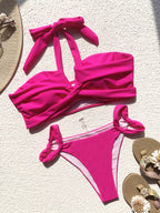 Bikini Double Bikini Solid Color Swimsuit Stitching Swimming Suit Women Sexy Swimsuit Strap CHENS