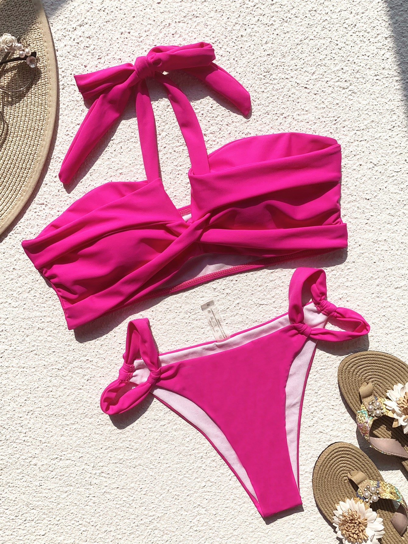 Bikini Double Bikini Solid Color Swimsuit Stitching Swimming Suit Women Sexy Swimsuit Strap CHENS