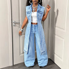 Outdoor Casual Women Denim One Piece Coat FentyWild