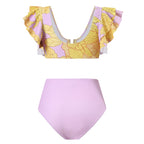 Traje de baño de una pieza con estampado retro francés para mujer, vestido de playa para vacaciones de primavera, bikini de tres piezas