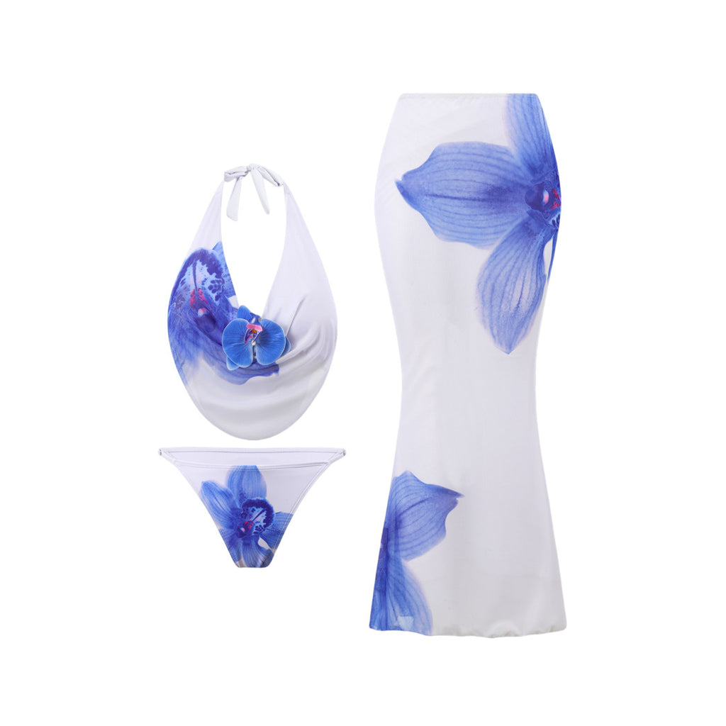 White Background with Blue Print